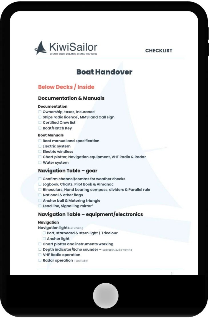 Sail Boat Handover