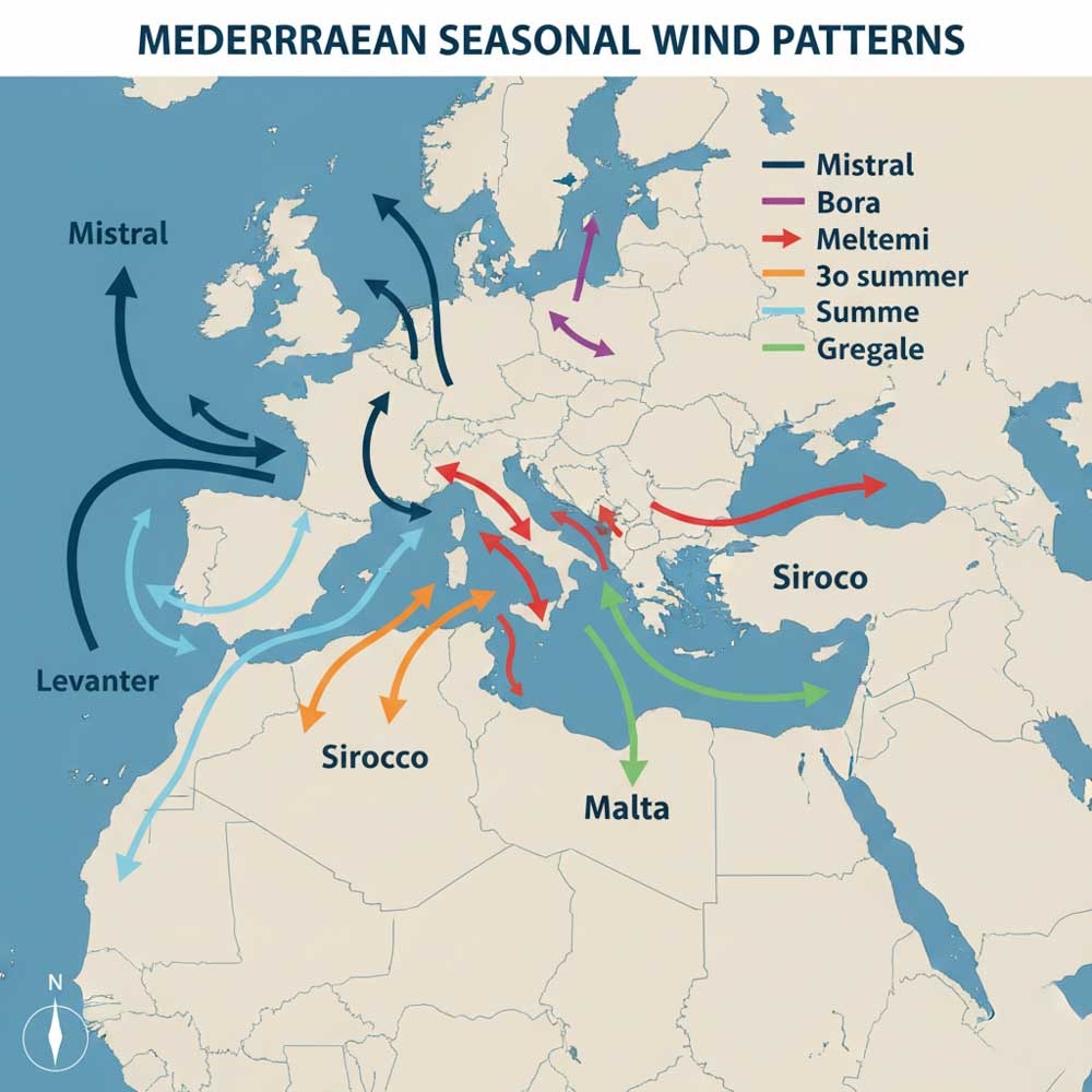 Mediterranean Seasonal Wind