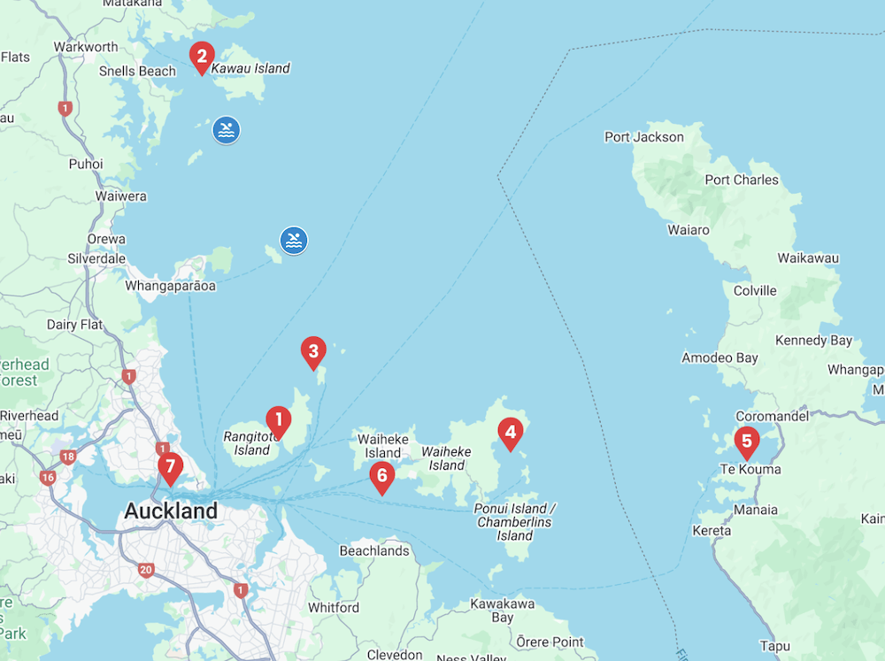 Hauraki Gulf Sailing Route