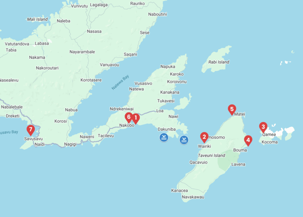 Taveuni Island Sailing Route